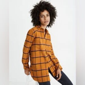Madewell | Flannel Classic Ex-Boyfriend Shirt in Caffrey Plaid Size Small Casual